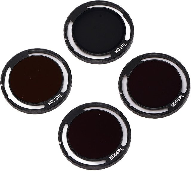 Igeteck 4 in 1 ND PL Filter Set für Avata 2 aus Aluminiumlegierung und optischem Glas, ND8PL ND16PL ND32PL ND64PL, Schwarz - Bild 1