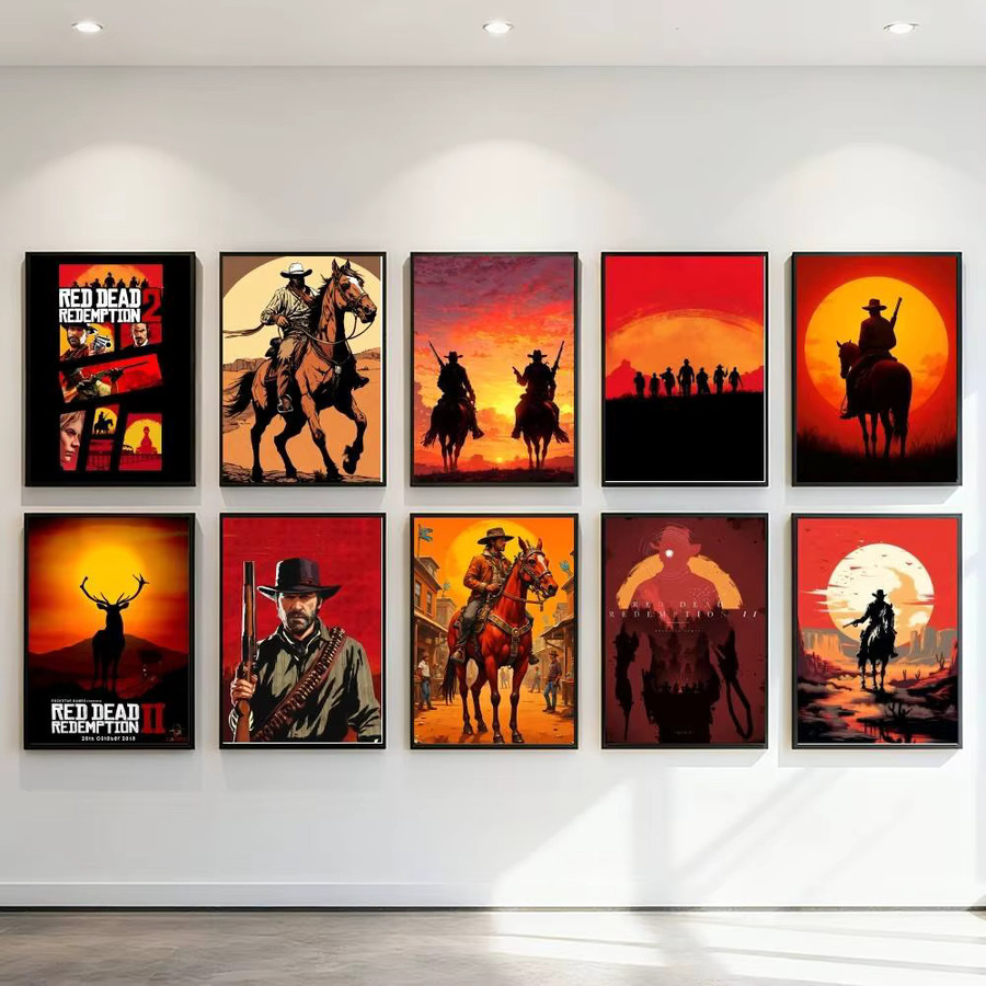 Kayou Red Dead Redemption 2 Poster Kunstdruck im Anime-Stil, Mehrfarbig, B: 15,0 cm, H: 10,0 cm - Bild 2