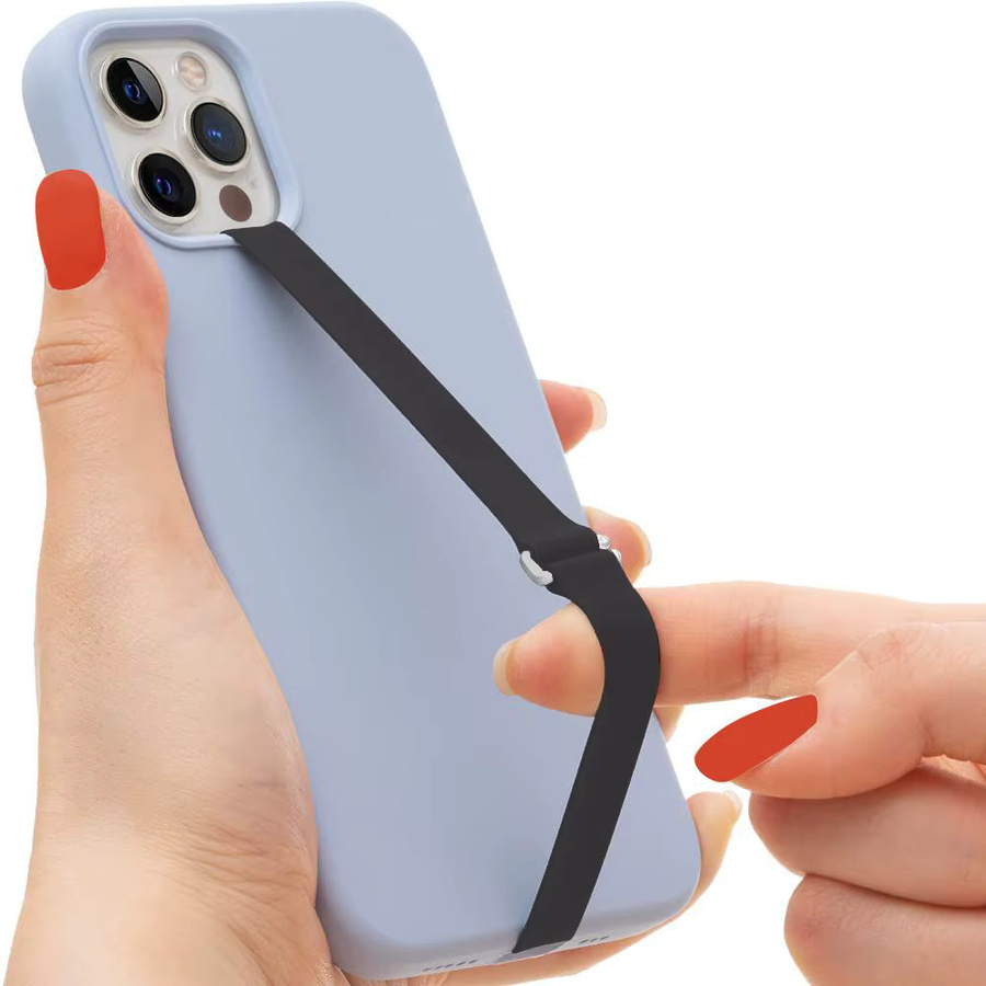 Silikon Grip Telefon Halter mit Fingerring und Armband für Samsung und iPhone in Rot - Bild 2