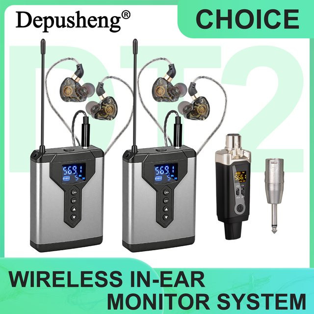 Depusheng Drahtloses In-Ear-Monitorsystem mit wiederaufladbarem Sender und Empfänger für Bühnenauftritte - Bild 1