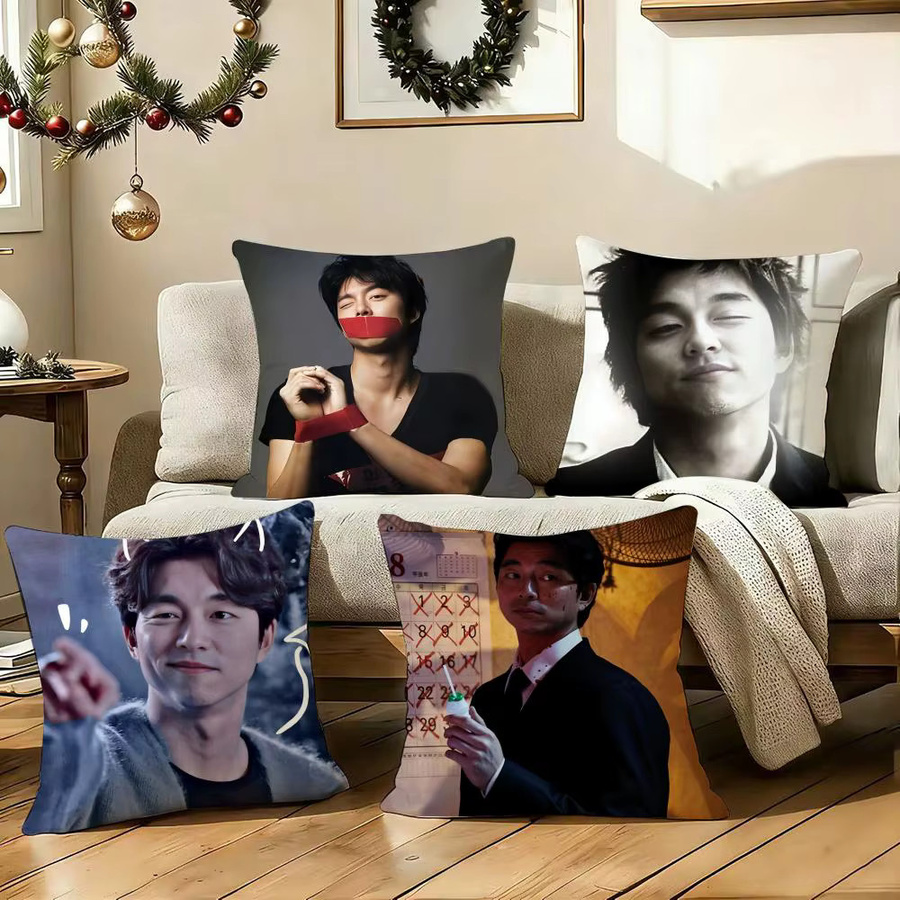 G-gong Yoo Kissenbezug aus weichem Plüsch mit verstecktem Reißverschluss, quadratisch, Weiß und Schwarz, B/T/H: 30 x 30 x 30 cm - Bild 4