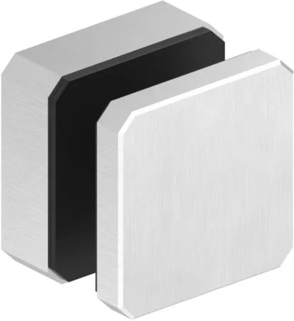 FeNau Glaspunkthalter aus Edelstahl V2A in Silber, gebürstet, B/T: 6,3 x 6,3 cm, für Glasstärken 8,0-21,52 mm - Bild 1