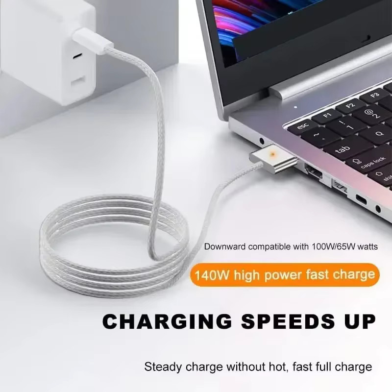 USB-C zu magnetisches Safe 3 Ladekabel 140W 2M für MacBook Air und Pro, Farbe: Blau - Bild 3