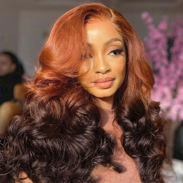 Dream Diana Haarperücke, Ombre Bouncy Body Wave, Echthaar, Unisex - Bild 1