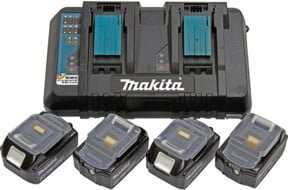 Makita Power Source Kit Li 18V 5 Ah: 4x Akkus und Doppelladegerät in Schwarz (199483-0) - Bild 3