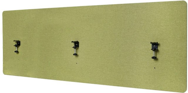 Proregal Akustik-Tischtrennwand als Schreibtisch-Sichtschutz und Pinnwand, Doppelwandig, Stoff Grün, H x B x T: 60 x 160 x 2 cm