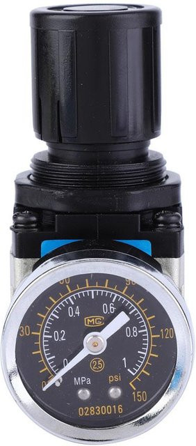 AR2000 02 G1 4 Luftfilter und einstellbarer Druckregler mit Reduzierventil für Kompressoren in Schwarz und Transparent - Bild 1