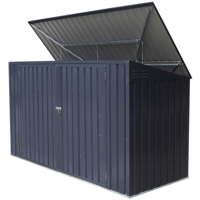 Westmann Metall Mülltonnenbox Gerätebox 73 Dunkelgrau B/H/T: 100 x 235 x 131 cm - Bild 5