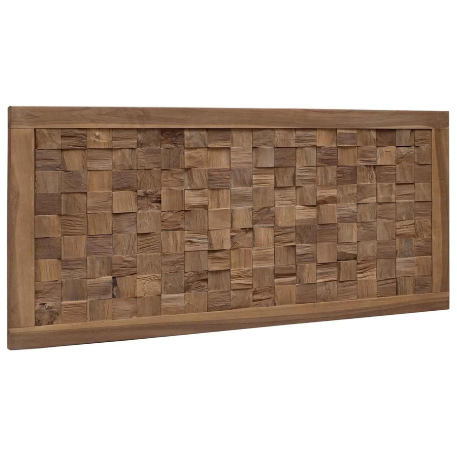 vidaXL Kopfteil Wandmontiert aus Massivholz Teak in Natur Braun, Breite: 100 cm, Höhe: 55 cm, Tiefe: 3,5 cm - Bild 2