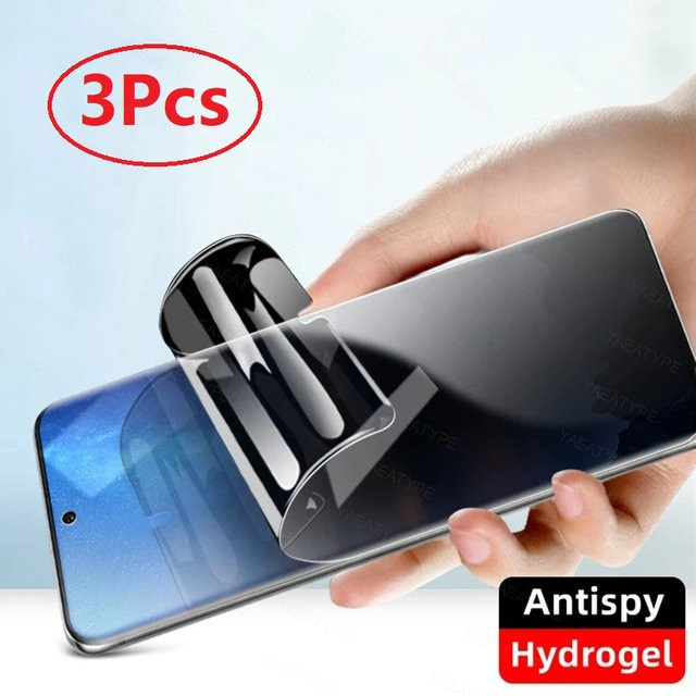 3er Pack Privatsphäre Hydrogel Displayschutzfolie für Xiaomi Redmi Note 14, Redmi Note 13 4G und Redmi Note 13 Pro 5G, transparent - Bild 1