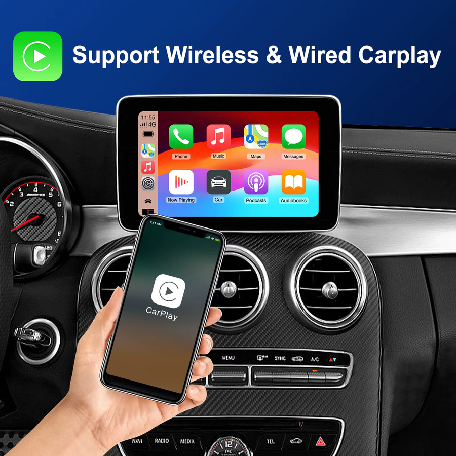 LEXXSON CarPlay und Android Auto Nachrüstkit für Mercedes Benz mit NTG 4.5 System, Schwarz - Bild 6