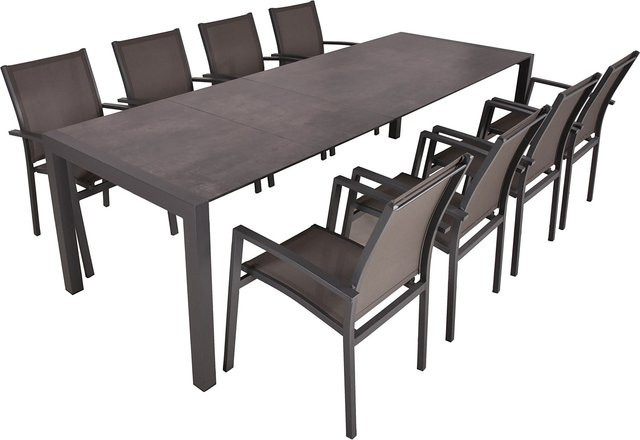 Garden Pleasure Gartenmöbel-Set Sophia 9-teilig Anthrazit mit ausziehbarer HPL-Tafel und Aluminiumgestell - Bild 1