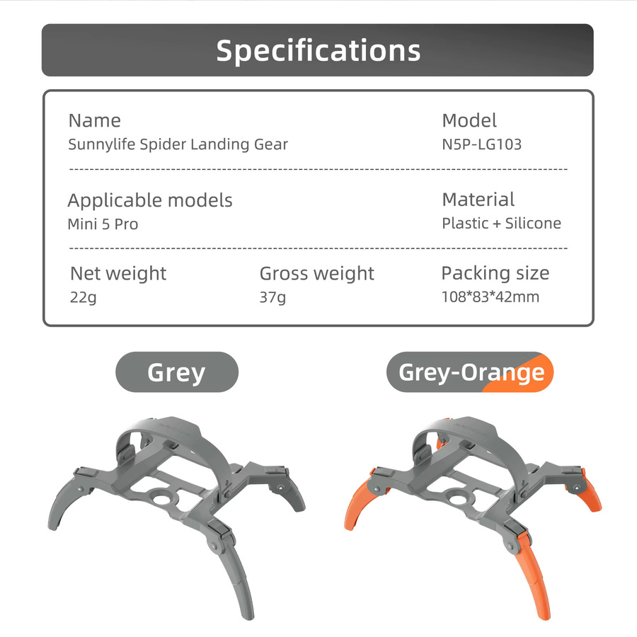 DJI Mini 5 Pro Faltbares und erweiterbares Fahrwerksbein in Grau mit 30 mm Spaltstativ-Trainingsset - Bild 2