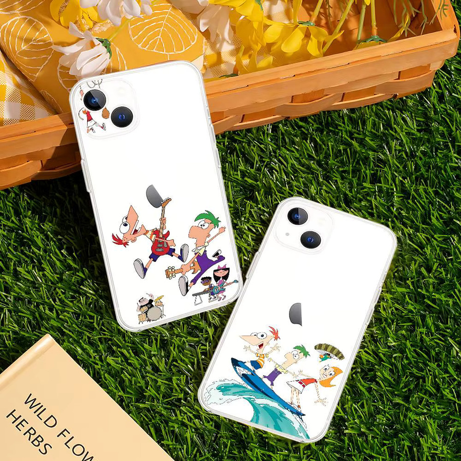 Mesuca Handyhülle Phineas und Ferb für iPhone 11 bis 17 Pro Max Mini Plus, transparente und stoßfeste Hülle - Bild 2