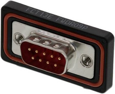 Molex D-SUB Stecker 1731100004 mit 9 Löchern in Rot und Schwarz aus Kunststoff - Bild 1