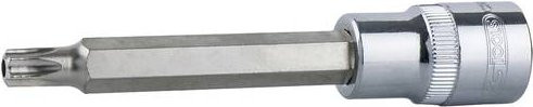 KS Tools CHROMEplus Bit-Stecknuss TX mit Stirnlochbohrung lang 1/2" in Silber - Bild 1