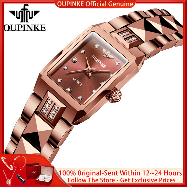 OUPINKE Armbanduhr, Quarz, Edelstahl, Roségold, Damen - Bild 1