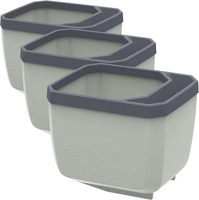 Gusta Garden Herbs Buddy Anzuchtgefäß Hellgrau, 3er Set - Bild 1