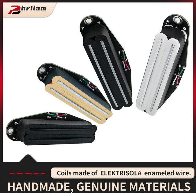 Phrilam Pro ST Dual Single Coil Size Mini Humbucker Pickup für Strat Style E-Gitarre in Schwarz mit 6.1k/9.0k/13k Optionen - Bild 1