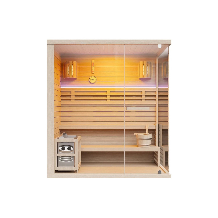Finnische Sauna Selki von Vente-unique in Naturfarben Hell Beige, Breite: 180 cm - Bild 2