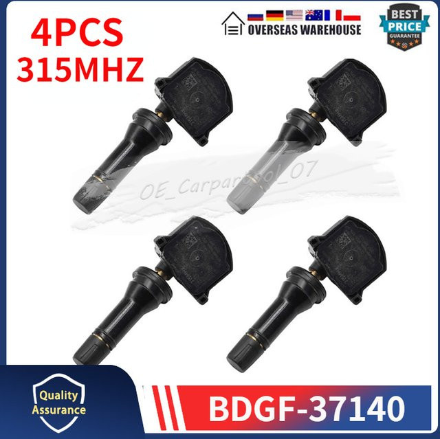 GANGLE Reifendrucksensor Set 315 MHz TPMS für Mazda 3 6 CX-3 CX-30 CX-9 MX-5, 4 Stück, Schwarz, BDGF-37140 - Bild 1