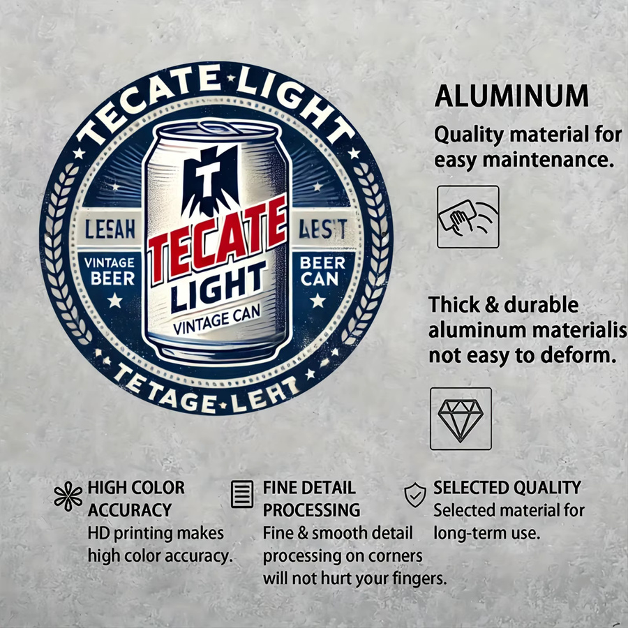 Tecate Vintage Metallschild rund aus Aluminium in Mehrfarbig Durchmesser: 20 cm - Bild 6