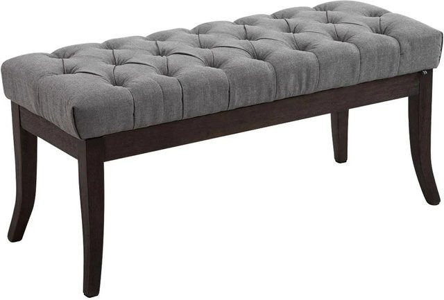 DELUKE Sitzbank CANNES Polsterbank im Chesterfield-Design, Farbe Grau, B/T/H: 100 x 38 x 46 cm - Bild 1