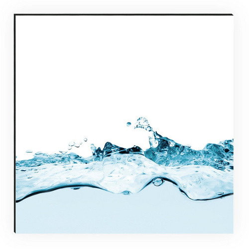 mySPOTTI Küchenrückwand Wasser in Blau aus Aluminiumverbund mit Wassertropfen-Design, Breite: 220 cm, Höhe: 60 cm - Bild 1
