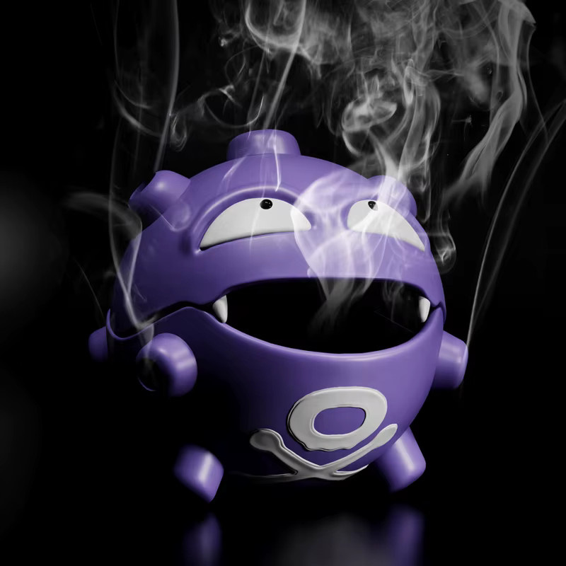 Bandai Pokemon Gengar Räuchergefäß und Aschenbecher mit Abdeckung in Lila aus Sandelholz - Bild 2