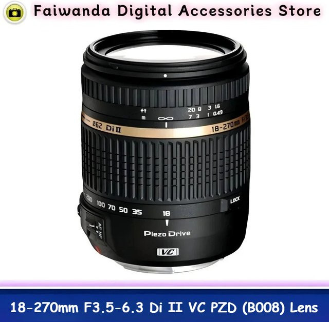 Tamron 18-270mm F3.5-6.3 Di II VC PZD B008 Objektiv für Canon EF und Nikon F Bajonett in Schwarz - Bild 1