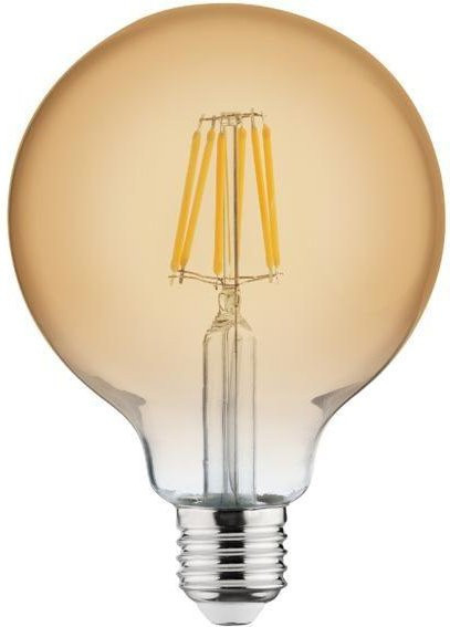 LED-Filament-Glühbirne Vintage Globe E27 6W 2200K Warmweiß Transparent Gold/Messing - Bild 1