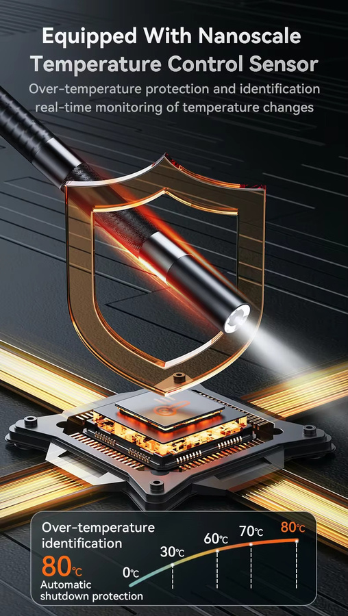 LAFOCH Digitales Endoskop mit Zwei-Wege-Gelenk-Lenkung und CMOS-Kamera für Android und iOS, Schwarz, 3,9mm/6,2mm - Bild 4