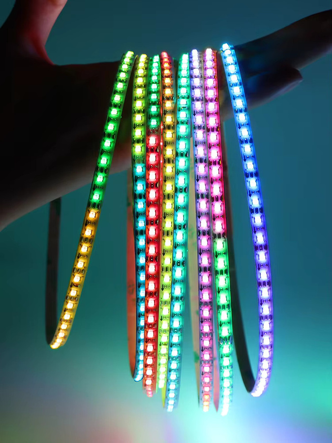 Guillermo WS2812B RGBIC LED-Streifen 2020 Ultra Schmal Adressierbare Dreamcolor Smart Pixels Multicolour Neon Tape für Auto- und Raumdekoration - Bild 5