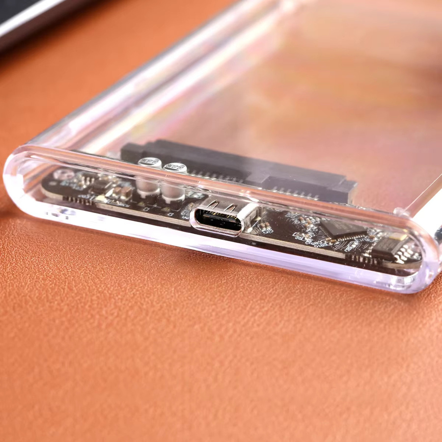 BalanceFit Externes Festplattengehäuse für 2,5 Zoll SATA SSD und HDD mit USB 2.0 und USB Typ C, UASP Unterstützung, transparent, bis zu 2 TB Kapazität - Bild 4