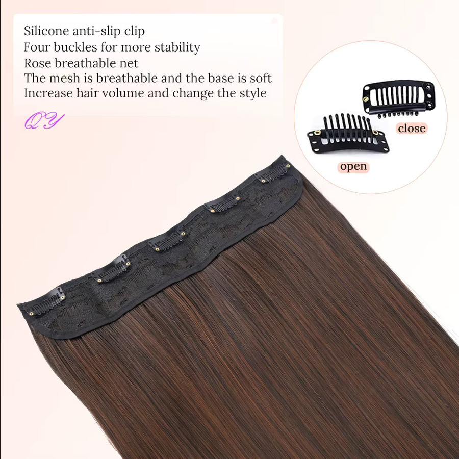 IQRYR WIG Haarverlängerungsperücke, synthetisch, schwarzbraun, Damen - Bild 3