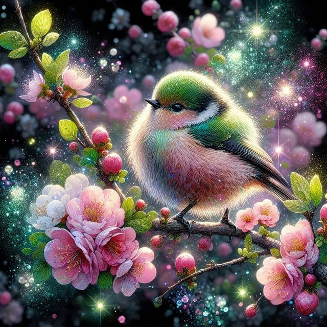 EverShine Diamant-Gemälde Kolibri und Blumen als 5D DIY-Stickerei-Set mit runden Steinen in Multicolour zur Wanddekoration, B/H: 20 x 20 cm - Bild 1
