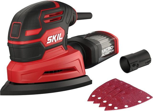 Skil Multischleifer 7260AA Tischschleifer in Rot mit 100 W und 4 x Schleifpapier - Bild 1