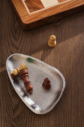 FLEUX mittleres Tablett aus Aluminium in Silber - Bild 1