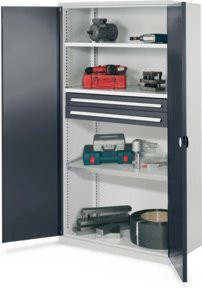 Kappes Schwerlastschrank OMT Mod. 45 mit Doppelwandtüren in Grau, B: 100 cm, T: 60 cm, H: 195 cm - Bild 1