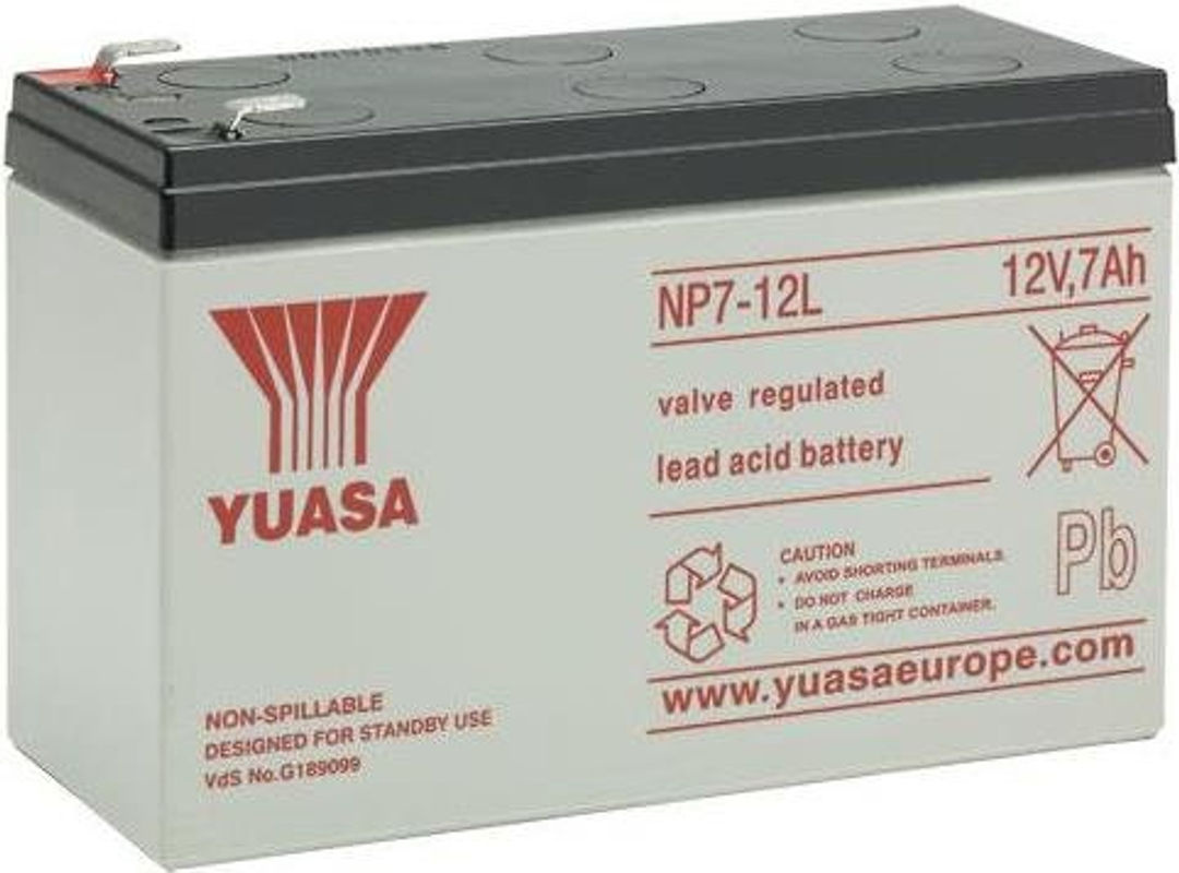 Yuasa NP7-12L Blei-Vlies (AGM) Bleiakku 12V 7Ah mit Flachstecker 6,35mm, B/H/T: 15,1 x 9,8 x 6,5 cm - Bild 2