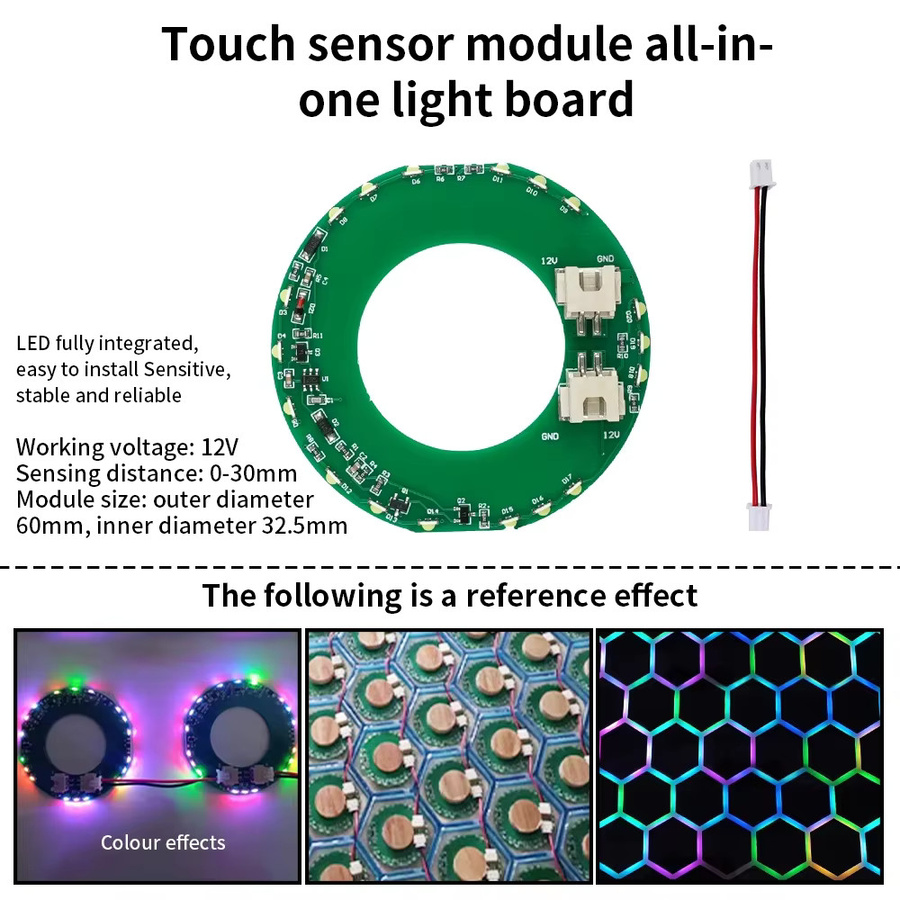 TwoTrees Touch Induktions-LED-Lichtmodul 12V Multicolor mit Adapter und Netzteil für Sternentisch, Flusstisch und DIY-Leuchttisch-Beleuchtungssets - Bild 4