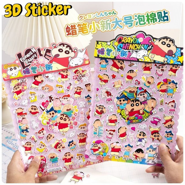 Keeppley Crayon Shin-chan Cartoon 3D Doppelschicht-Bubble-Aufkleber, 1 Blatt - Bild 1