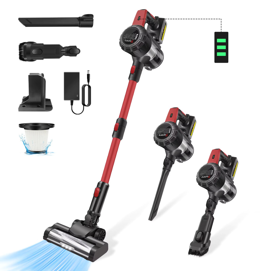 DayPlus Kabelloser Akku-Stabstaubsauger 8-in-1 mit 15000Pa Saugkraft, LED-Licht und 3000mAh Akku für Teppich und Hartböden - Bild 7