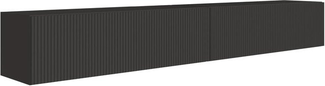 Selsey TV-Hängeboard Veldio mit Lamellenfront in Schwarz, Breite: 201,6 cm - Bild 1