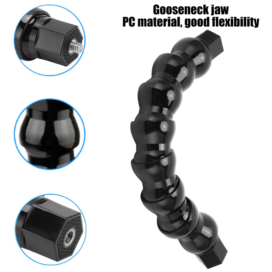 docooler FLW 264 Flexibles Einbeinstativ mit 8-teiliger Schwanenhals-Kamerahalterung und 1/4-Zoll-Gewinde in Schwarz - Bild 6