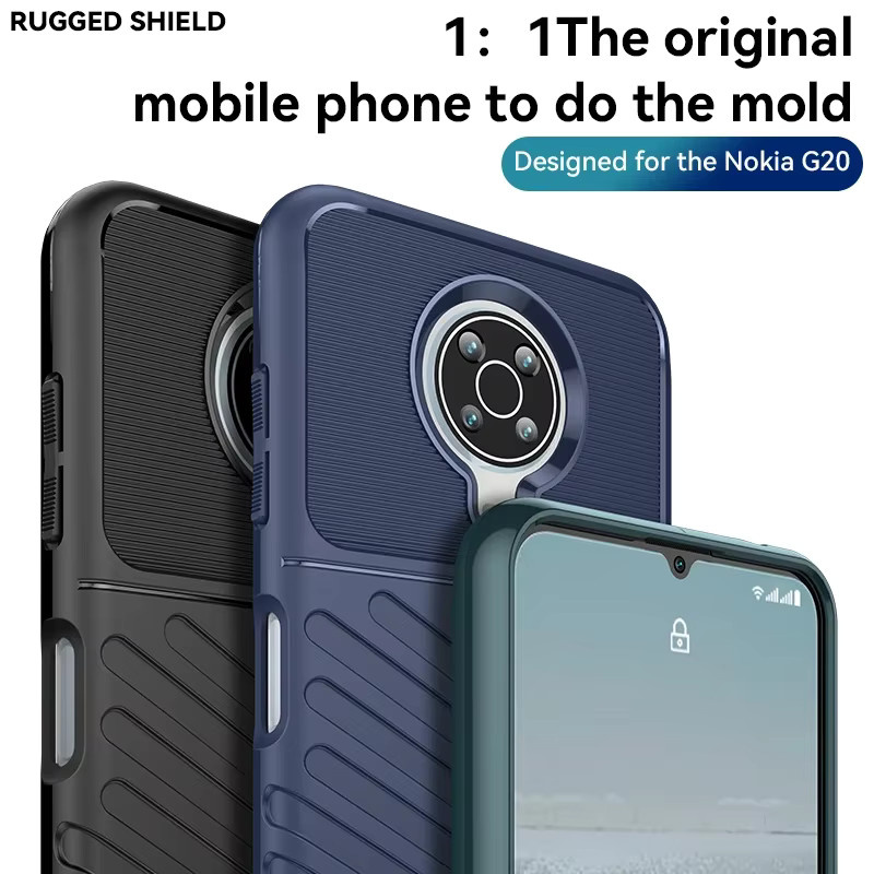 Stoßfeste Silikon-Handyhülle für Nokia G10, G20 und Nokia 6,3 in Blau - Bild 3