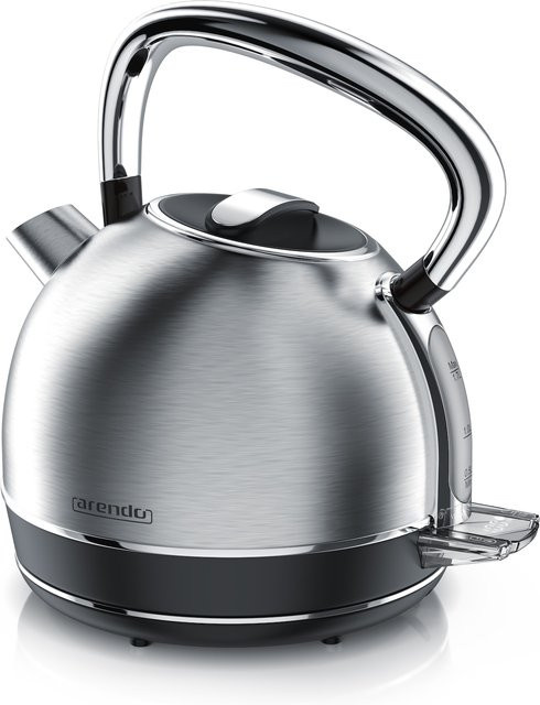 Arendo Wasserkocher im Retro Style mit Temperatureinstellung, 1,7 l, 2200 W, Edelstahl, silber - Bild 1