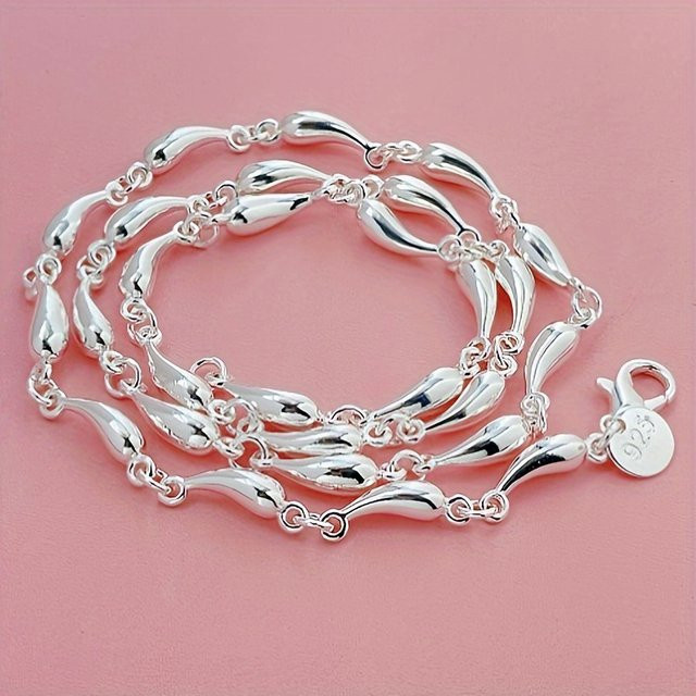 Charms Halskette, 925 Silber, Tropfenkette, Unisex - Bild 1