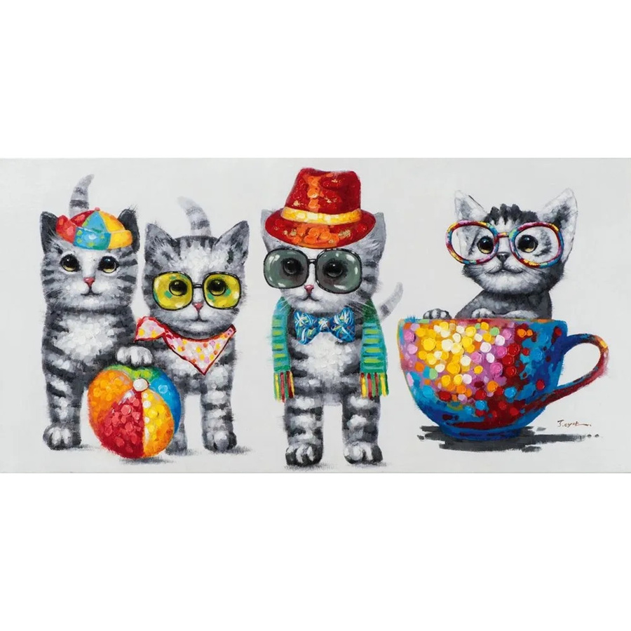 Art Universe Leinwandbild Süße Katzenbande, Mehrfarbig, B: 60 cm, H: 120 cm - Bild 2