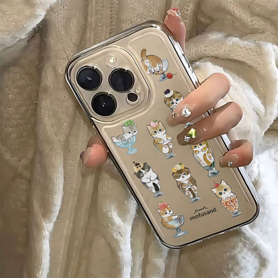 Potdemiel M-Mofusands Katze Handyhülle für iPhone 15 14 13 12 11 Pro Max Mini Plus SE Transparent - Bild 3